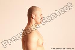 Nude Man White Detailed photos Slim Bald Dynamic poses Realistic